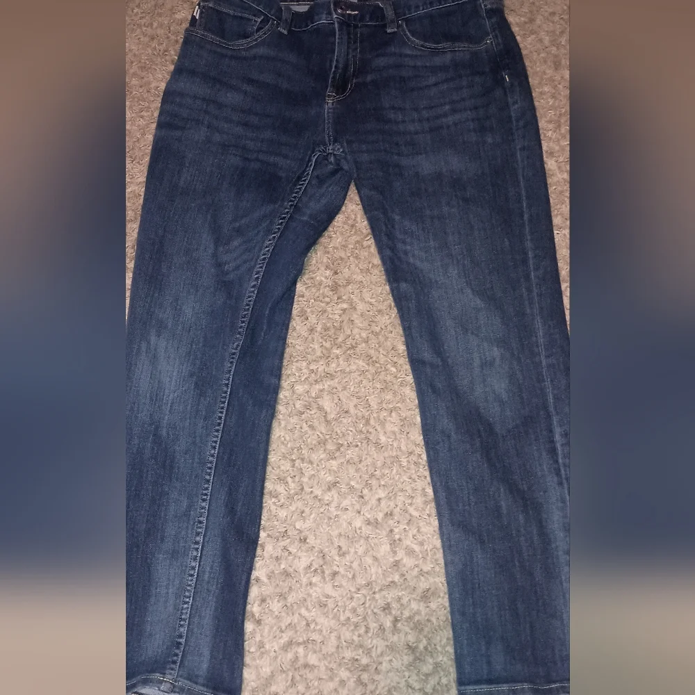 Men's Free Assembly Jeans Sz 34x30 Color Blue Slim Straight Leg‎ Comfy Mom...